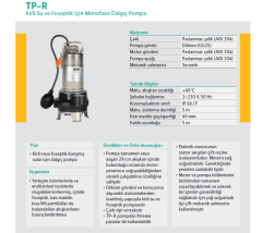 Wilo TP-R 8 0.75hp 220v Pis Su Dalgıç Pompa