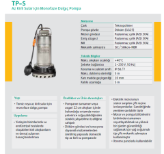 Wilo TP-S 30 1.5hp 220v Pis Su Dalgıç Pompa