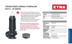 Etna EFP 150D-4P  20Hp 380V  Pik Döküm Gövdeli Yüksek Debili Drenaj Dalgıç Pompa