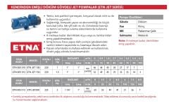 Etna ETN JET 150  1.5Hp 220V Döküm Gövdeli Kendinden Emişli Jet Pompa