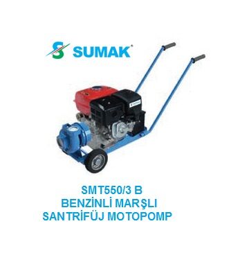 Sumak SMT550/3 B  4Hp 3000 Devir Marşlı Benzinli Santrifüj Motopomp (Giriş: 3'' - Çıkış: 2 1/2) - Fiyat için bizi arayınız.