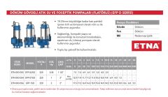 Etna EFP-025D  0.35Hp 220V Döküm Gövdeli Flatörlü  Atık Su ve Foseptik Drenaj Dalgıç Pompa