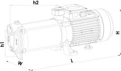 Sumak SYMT6 180/10  1.8Hp 380V  Noril Çarklı Yatay Milli Kademeli Pompa - 2900 d/d