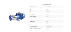 Sumak SYMT6 180/10  1.8Hp 380V  Noril Çarklı Yatay Milli Kademeli Pompa - 2900 d/d