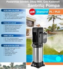Alarko  PLD  2-9      2Hp  220V    Paslanmaz Gövdeli Dikey Milli Çok Kademeli Santrifüj Pompa