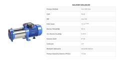 SUMAK SYMT12 220/4 2.2Hp 380V Yatay milli Kademeli Pompa