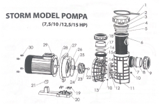 Atlas Pool Storm Model 15hp Havuz Pompası Arka Gövde