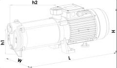 Sumak SYMT12-300/6 3Hp 380V  Noril Çarklı Yatay Milli Kademeli Pompa - 2900 d/d