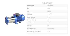 Sumak SYMT12-300/6 3Hp 380V  Noril Çarklı Yatay Milli Kademeli Pompa - 2900 d/d
