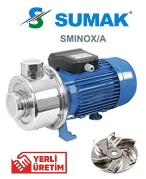 Sumak SMINOX/A-300/2 T 3hp 380v Paslanmaz Santrifüj Pompa Açık Fanlı