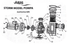 Atlas Pool Storm Model 5.5hp Havuz Pompası Fan Çark