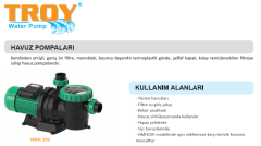 TROY HMH 200 1100w 220v Ön Filitreli Havuz Pompası