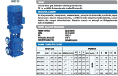 Sumak SHT32/4 7.5hp 380v Düşey Milli Kademeli Pompa