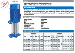 Sumak SHT16-850/8 8.5hp 380v Düşey Milli Kademeli Pompa