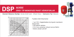 Mas Daf DSP 3107 1hp 220v Tek Pompalı Paket Hidrofor