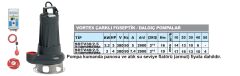 Sumak, SDTV30/2.5, 3Hp, 380V,  Vortex Çarklı Atık Su Dalgıç Pompa