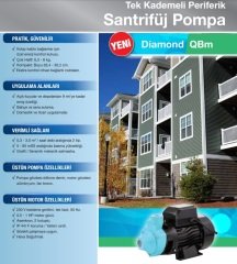 Alarko Diamond JET QBM-80    1Hp 220V  Serisi Tek Kademeli Periferik Santrifüj Pompa