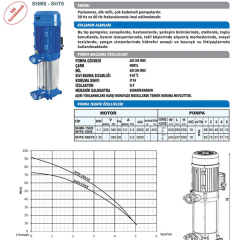 Sumak SHM6-150/8 1.5hp 220v Düşey Milli Kademeli Pompa