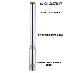 Alarko 4SD2/16 DMD 1hp  380V  Kademeli Dalgıç Pompa (Motor + Pompa)