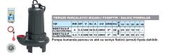 SUMAK, SDTV 150/4, 15HP, 380V,Foseptik Dalgıç Pompa