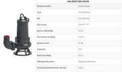 SUMAK, SDTB 75/4, 7.5HP, 380V, Foseptik Dalgıç Pompa [1450 d/d]