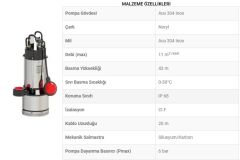 SUMAK, SDF12/3, 1.8Hp, 220V, Paslanmaz Gövdeli Temiz Su Dalgıç Pompa