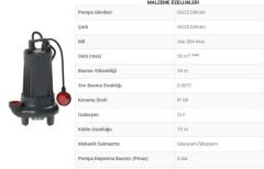SUMAK, SDF25/2, 3Hp, 220V, Temiz Su Dalgıç Pompa
