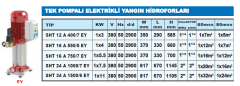 Sumak Sht 24A 1000/7 EY 10hp 380v Tek Pompalı Elektrikli Yangın Hidroforları