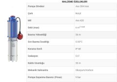 Sumak, 5SDT7, 1.5Hp, 380V, 5'' Derin Kuyu Dalgıç Pompası