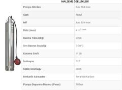 Sumak, 5SD9, 1.5Hp, 220V, 5'' Paslanmaz Derin Kuyu Dalgıç Pompası