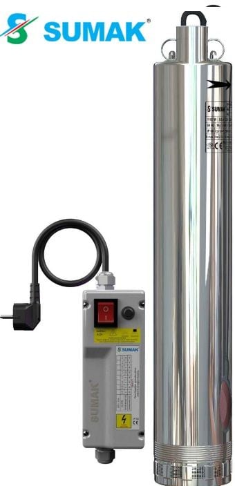 Sumak, 5SDF9, 1.5Hp, 220V, 5\'\' Paslanmaz Derin Kuyu Dalgıç Pompası