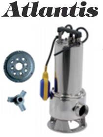 Atlantis Blu PASPARCL 10-1.1T 1.5hp 380v Parçalayıcılı Foseptik Paslanmaz Dalgıç Pompa