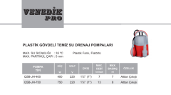 Venedik Pro QSB-JH-750 750W 220V Temiz Su Dalgıç Pompa