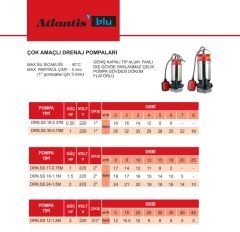 Atlantis DRN.SS 18-1.1M 1.5HP 220V Keson Kuyu Dalgıç Pompa