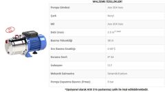 Sumak SMINOX100J  1Hp 220V  Paslanmaz Kendinden Emişli Jet Pompa