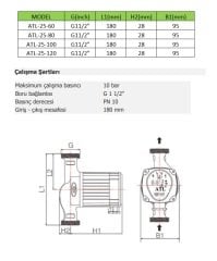 Atlas  VFPUMP 32   DN32  ATL-32-8  Frekans Konvertörlü Sirkülasyon Pompa