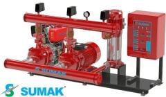 Sumak SMKT 750/2 EDJY  2X7.5 Hp, 1X1.8 Hp  Otomatik ve Manuel Marşlı Dizel + Elektrikli + Joker Pompalı Yangın Söndürme Hidroforu