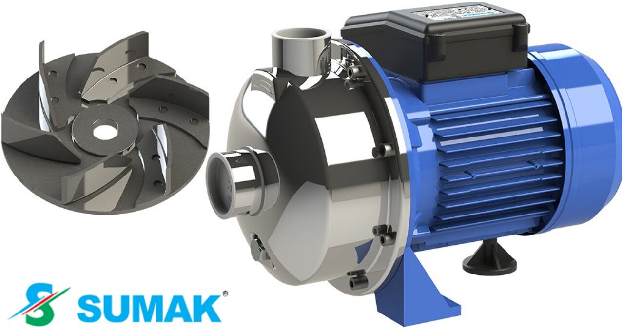 Sumak SMINOX/A-100T X 1Hp 380V  Paslanmaz Santrifüj Pompa (AISI 316)