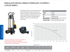 Etna ETN 1300 DP 1.8hp 220v Bıçaklı Öğütücülü Foseptik Dalgıç Pompa