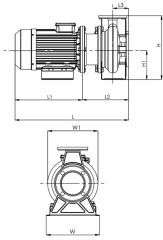 Sumak SMINOX 160/32  2Hp 380V Komple Paslanmaz Çelik Rijit Kaplinli Flanşlı Santrifüj Pompa (AISI 316)