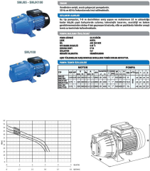 Sumak SMJ 100 1Hp 220V Döküm Gövdeli Jet Pompa