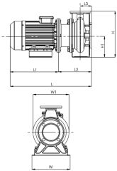 Sumak SMINOX 160/50 10Hp 380V Komple Paslanmaz Çelik Rijit Kaplinli Flanşlı Santrifüj Pompa (AISI 316)