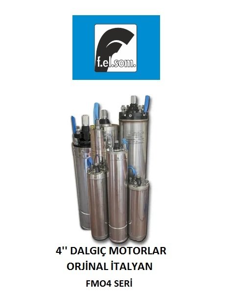 Felsom FM04 010M  1 Hp 220V  4'' Dalgıç Pompa Motoru - Yağ Soğutmalı (Orjinal İtalyan)
