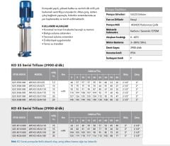 Etna APS KO 15/4-22  3Hp 380V Döküm Gövdeli Noril Fanlı Dik Milli Çok Kademeli Kompakt Yapılı Verimli Santrifüj Pompa (2900 d/dk)