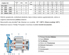 Pedrollo CP 220B 4hp 380v 2\'\' Çıkışlı Tek Fanlı Santrifüj Pompa