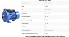 Sumak, SM100-S, 1Hp, 220V, Sıcak Su Santrifüj Pompa