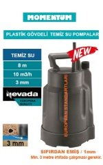 MOMENTUM PKS-370L -370W-220V- PLASTİK GÖVDELİ TEMİZ SU DRENAJ DALGIÇ  POMPASI