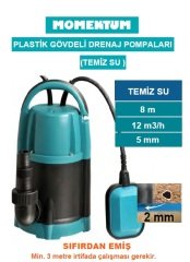 MOMENTUM PKS-400PA -400W-220V- PLASTİK GÖVDELİ TEMİZ SU DRENAJ DALGIÇ  POMPASI