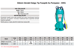 Stream SWQ 9-22-2,2 3hp 380v Döküm Gövdeli Pis Su Dalgıç Pompa
