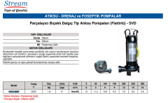 Stream SVD1300F 1.8hp 220v Bıçaklı Foseptik Dalgıç Pompa